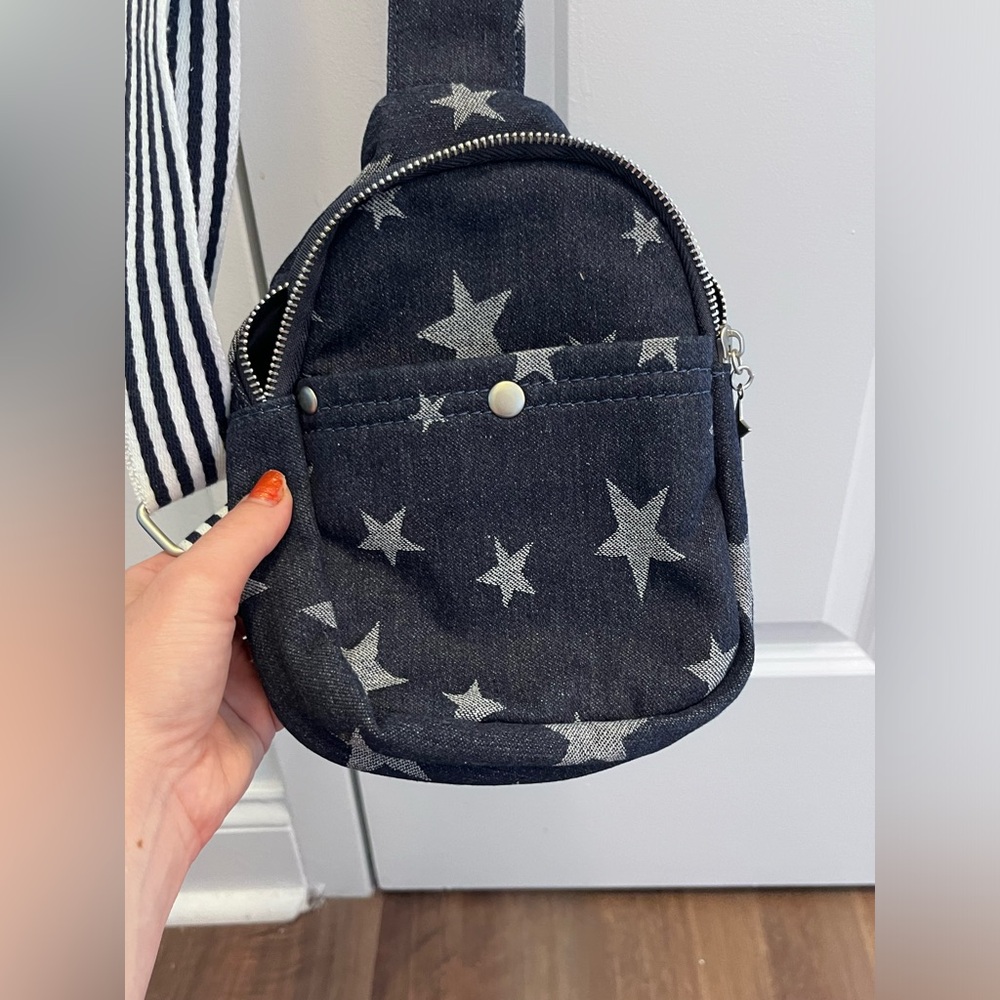 Brand new denim and stars bag